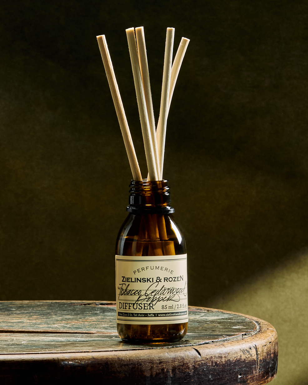 Tobacco, Cedarwood & Pepper reed diffuser with a bold woody spicy fragrance