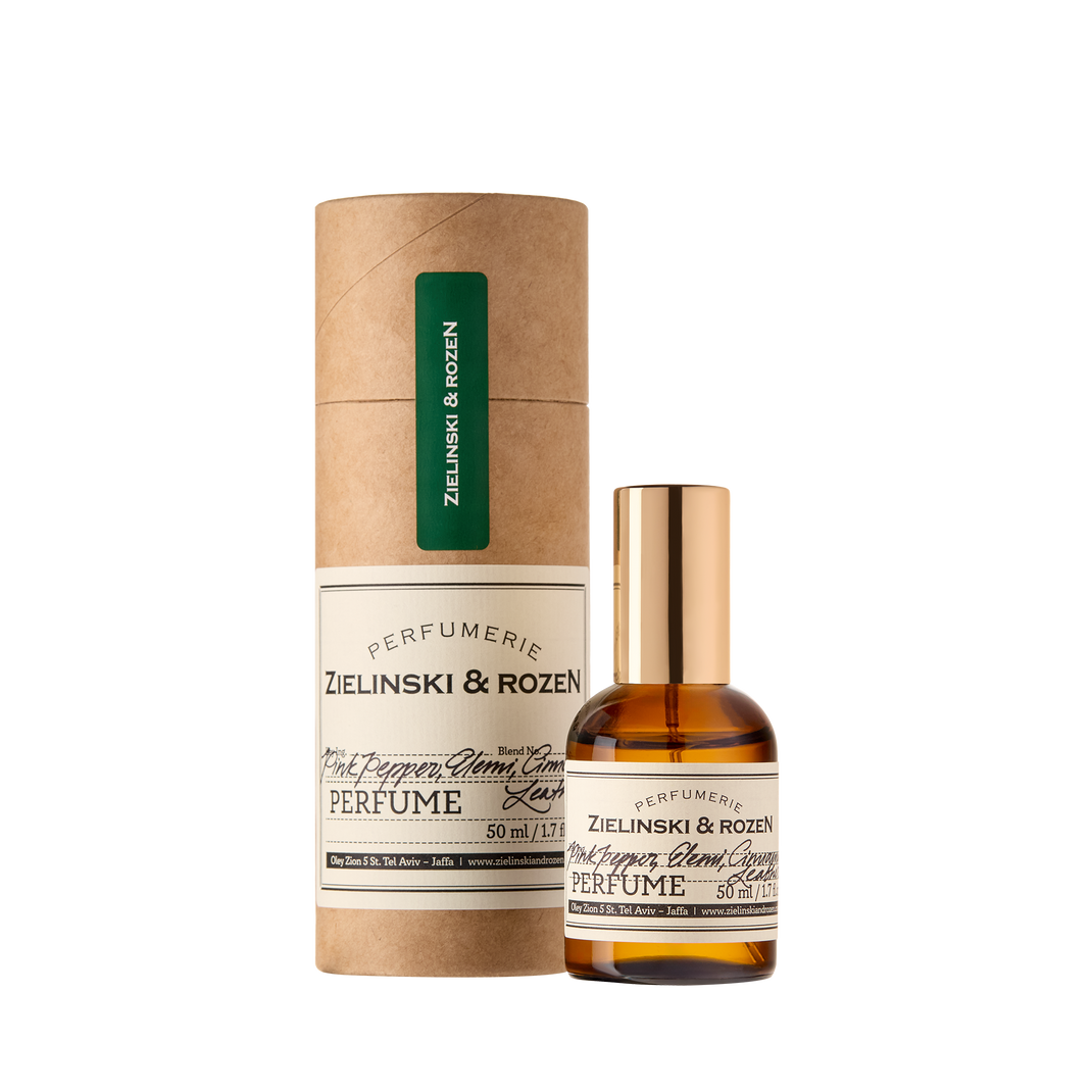 Pink Pepper, Elemi, Cinnamon, Leather